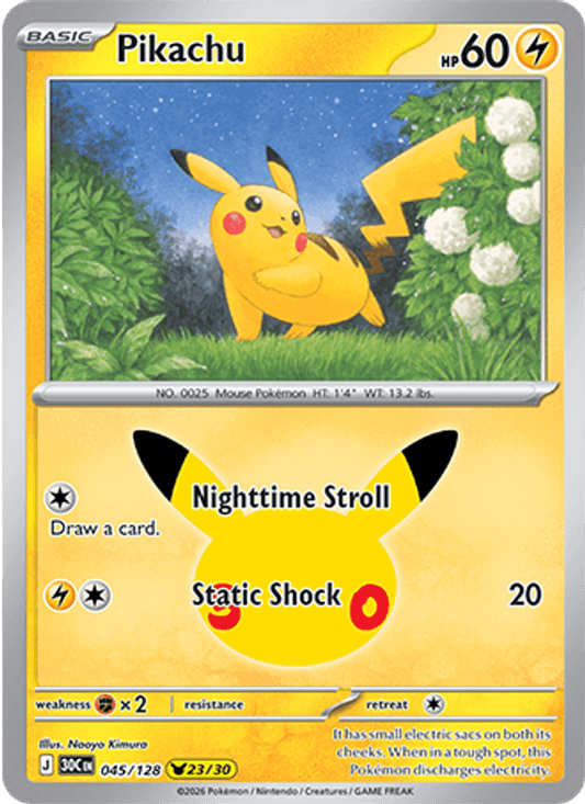 Pikachu 23/30 (045/128) Holo - Pokemon 30th Celebration
