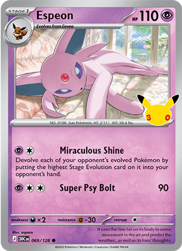 Espeon 069/128 Holo - Pokemon 30th Celebration