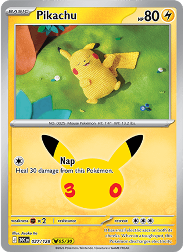 Pikachu 05/30 (027/128) Holo - Pokemon 30th Celebration